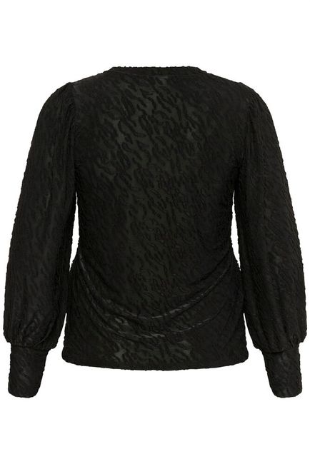 Kaffe Curve shirt zwart met structuur model KCzarina T-shirt black deep