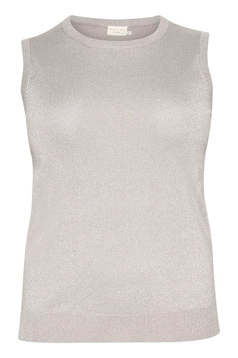 Kaffe curve top zilver grijs glitter model KcRegitta slipover metallic silver