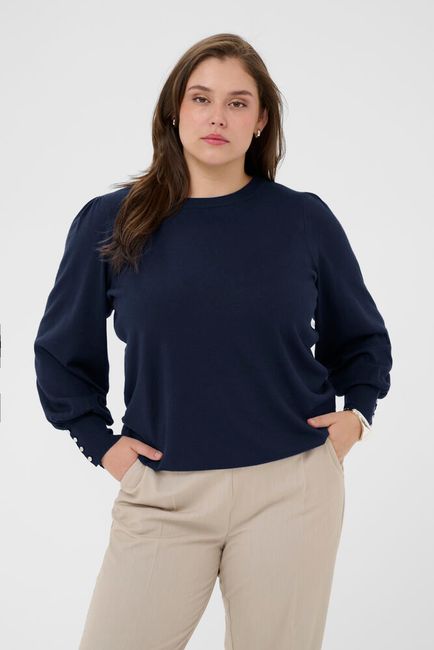 Kaffe Curve trui donker blauw model KClizzy pullover midnight marine