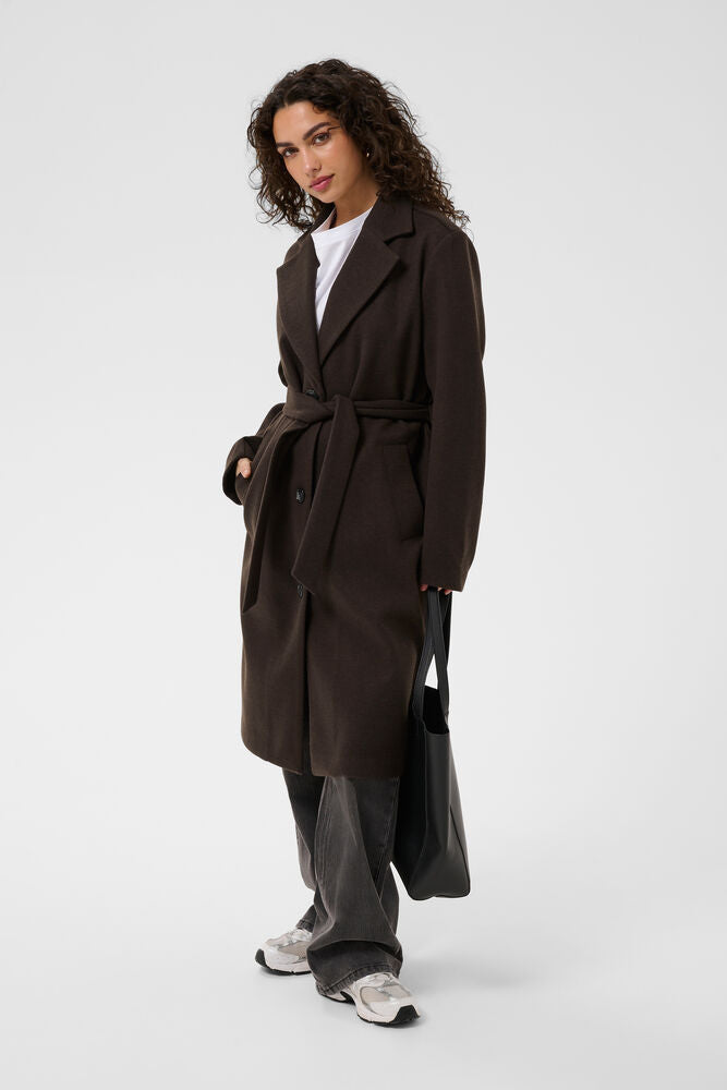 Kaffe jas donker bruin model KAsaturn Jacket Coffee Bean Brown