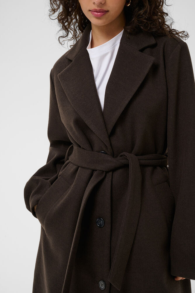 Kaffe jas donker bruin model KAsaturn Jacket Coffee Bean Brown