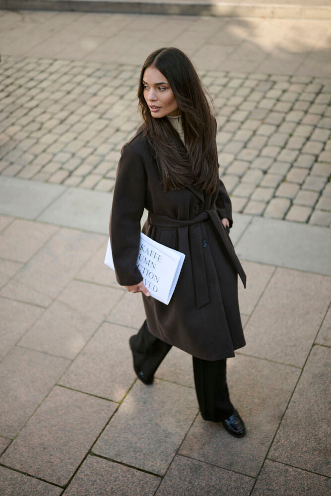 Kaffe jas donker bruin model KAsaturn Jacket Coffee Bean Brown
