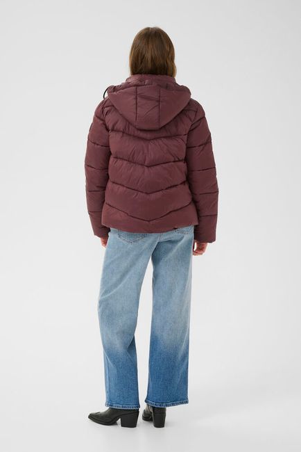 Kaffe winter jas bordeaux gewatteerd model KaSusanne jacket fudge
