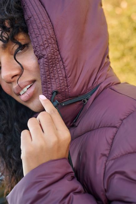 Kaffe winter jas bordeaux gewatteerd model KaSusanne jacket fudge