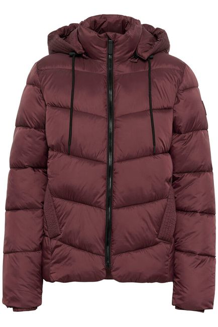 Kaffe winter jas bordeaux gewatteerd model KaSusanne jacket fudge