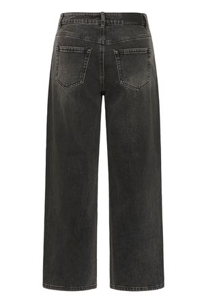 Kaffe jeans zwart grijs model KApetra met parels en strass aan zijkant grey vintage wash