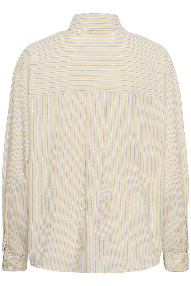 Kaffe blouse geel met strepen oversized model KAaster shirt Sunlight Chalk Black Stripe Yellow