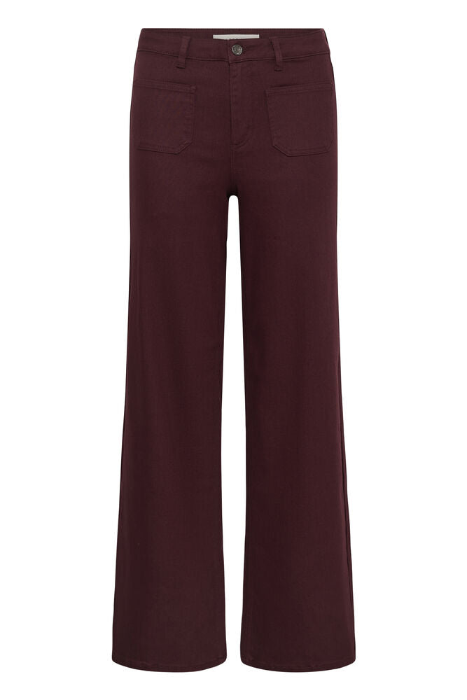 Kaffe jeans donker bruin lengte 30 KAbrooke high waist Coffee bean