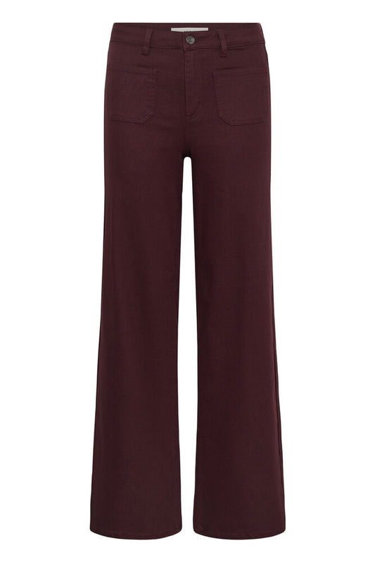 Kaffe jeans donker bruin lengte 30 KAbrooke high waist Coffee bean