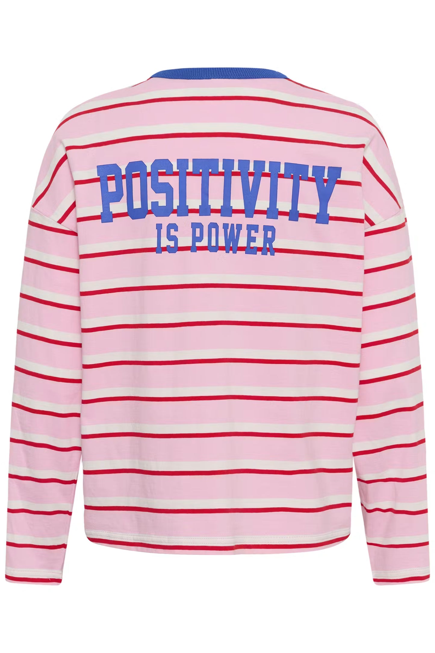 Kaffe T-shirt roze met rood gestreept model KAeloise longsleeve oversized pink red striped