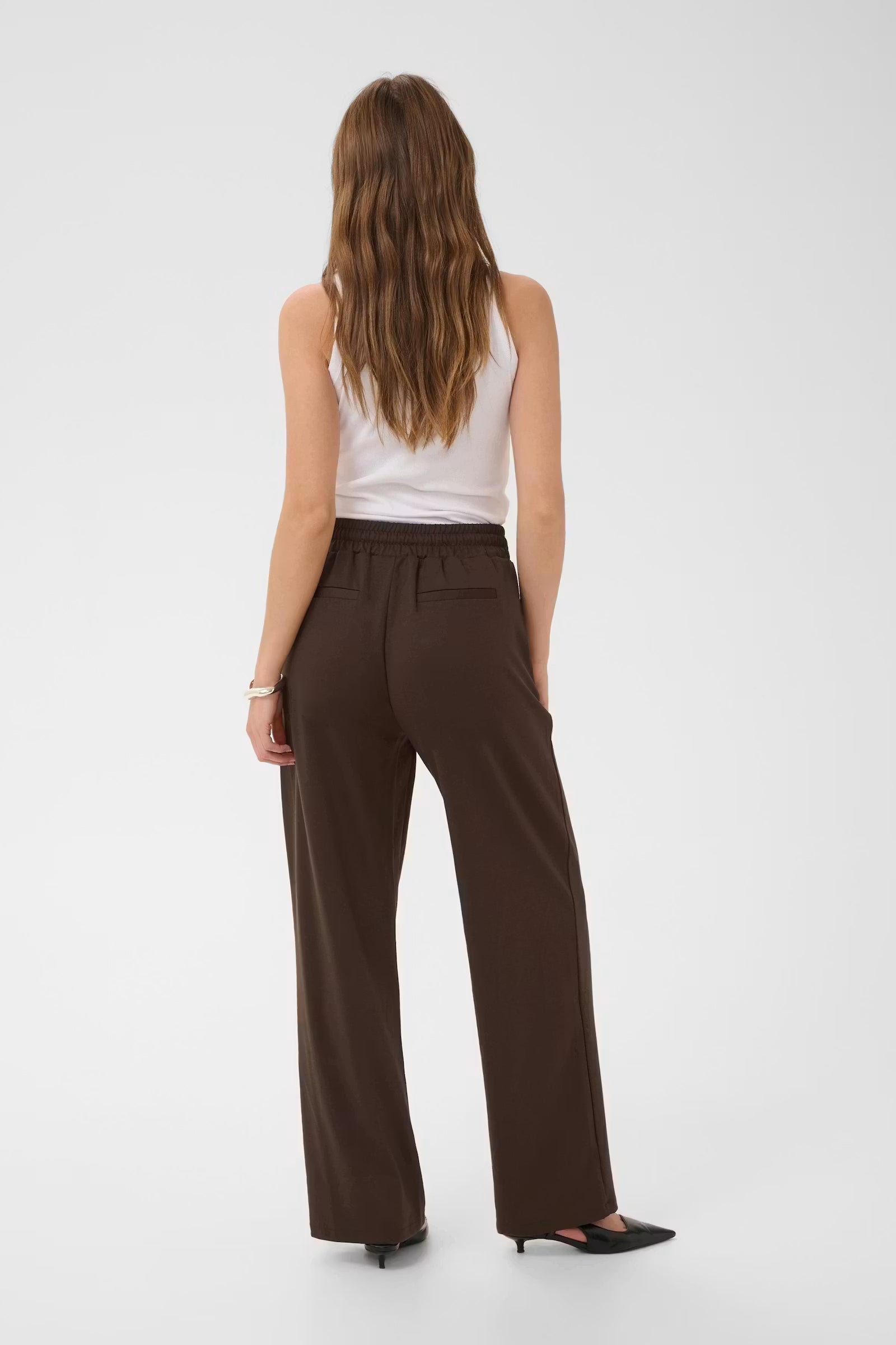 Kaffe broek donker bruin model KAjenny straight pants coffee bean