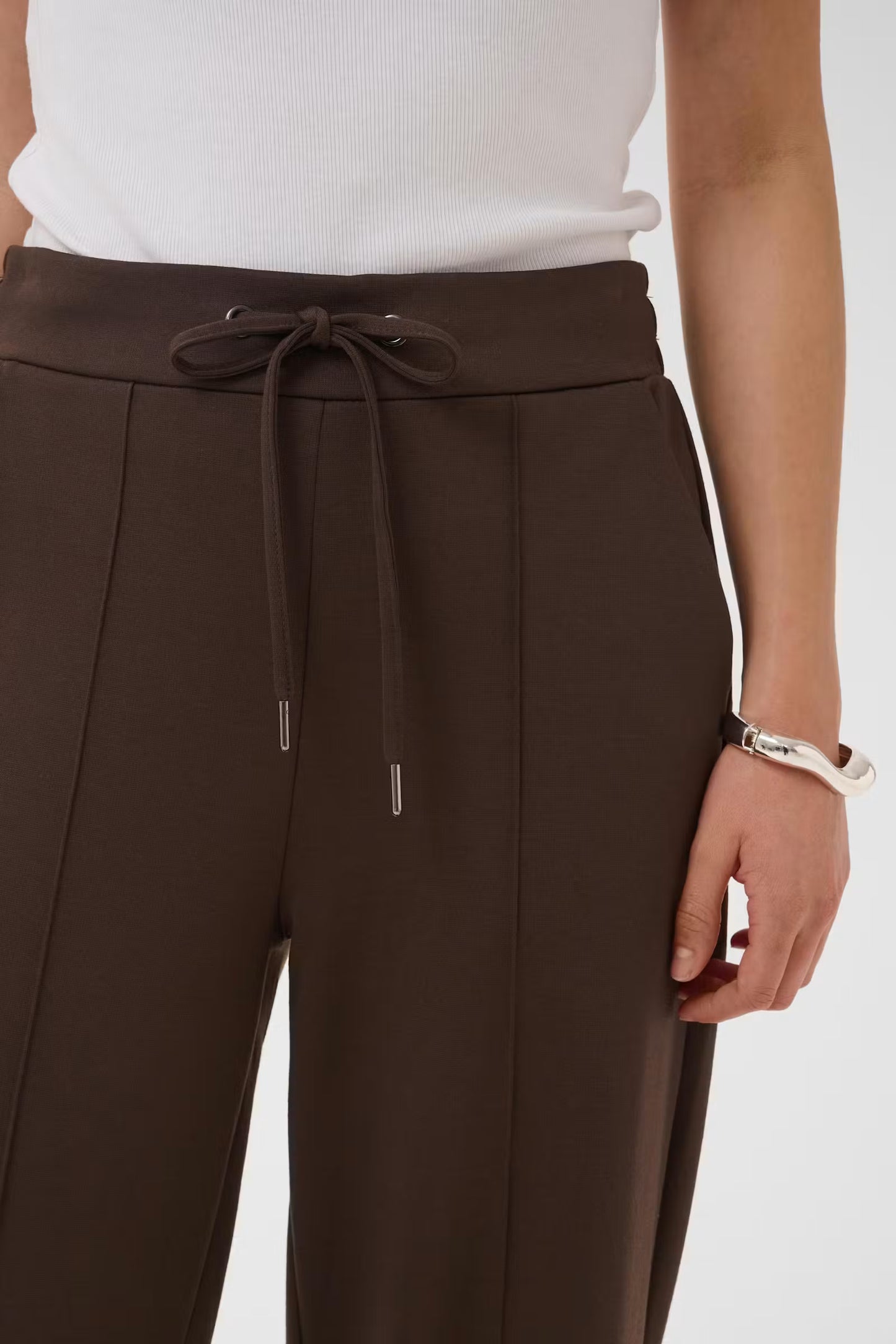 Kaffe broek donker bruin model KAjenny straight pants coffee bean