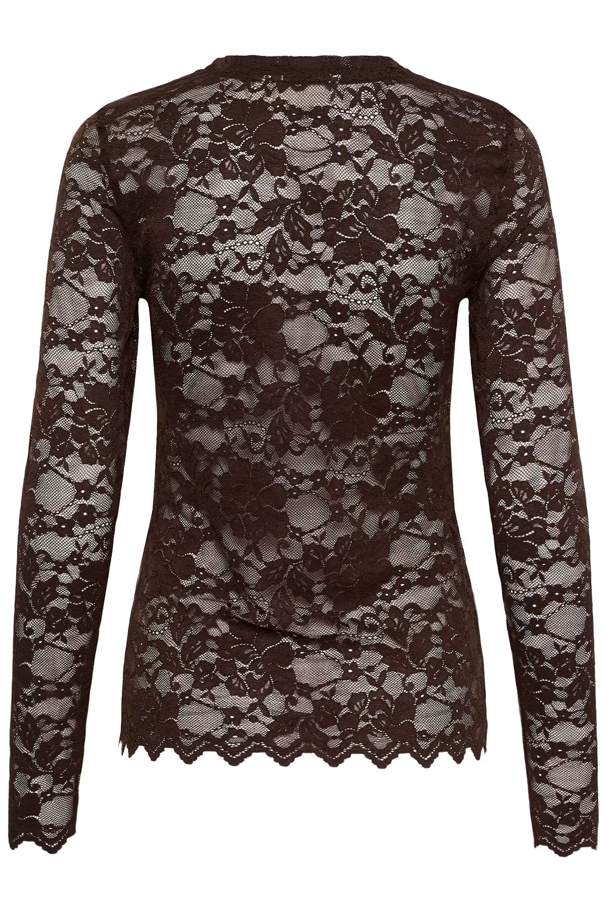 Kaffe kanten longsleeve bruin KApitia java brown