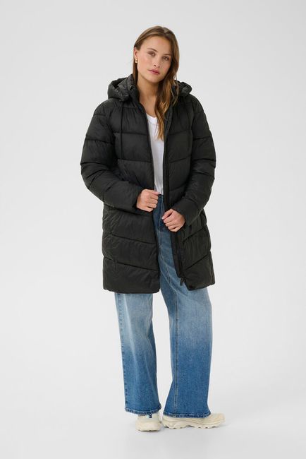 Kaffe jas zwart gewatteerd model KaSusanne black deep