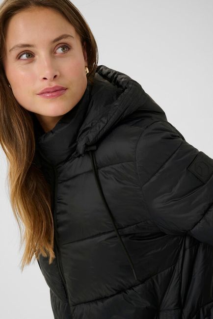 Kaffe jas zwart gewatteerd model KaSusanne black deep
