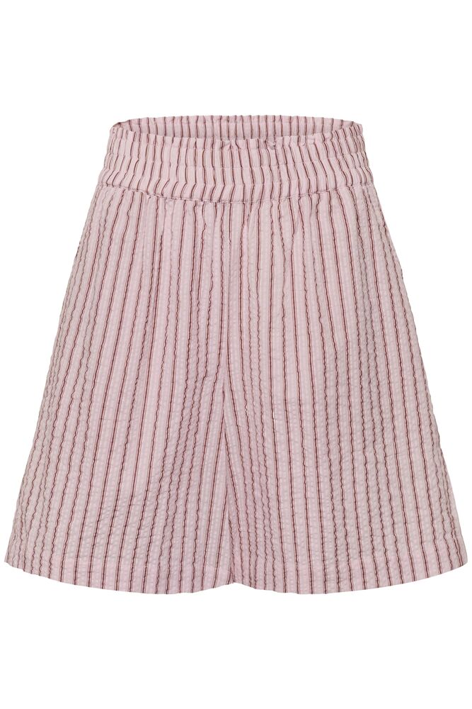 Kaffe korte broek licht roze met bruine streep model KAlara shorts ballerina henna