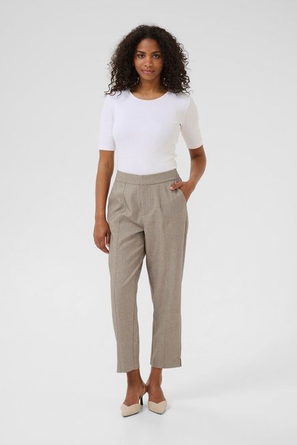 Kaffe pantalon bruin gemeleerd KAtilla cropped pants feather gray melange