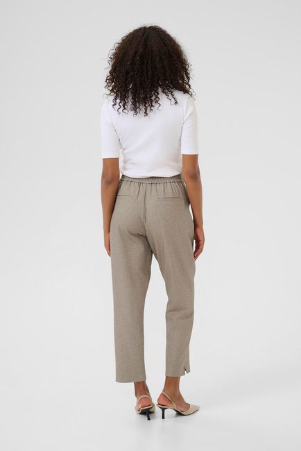 Kaffe pantalon bruin gemeleerd KAtilla cropped pants feather gray melange