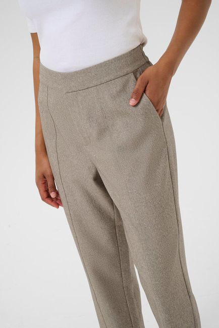 Kaffe pantalon bruin gemeleerd KAtilla cropped pants feather gray melange