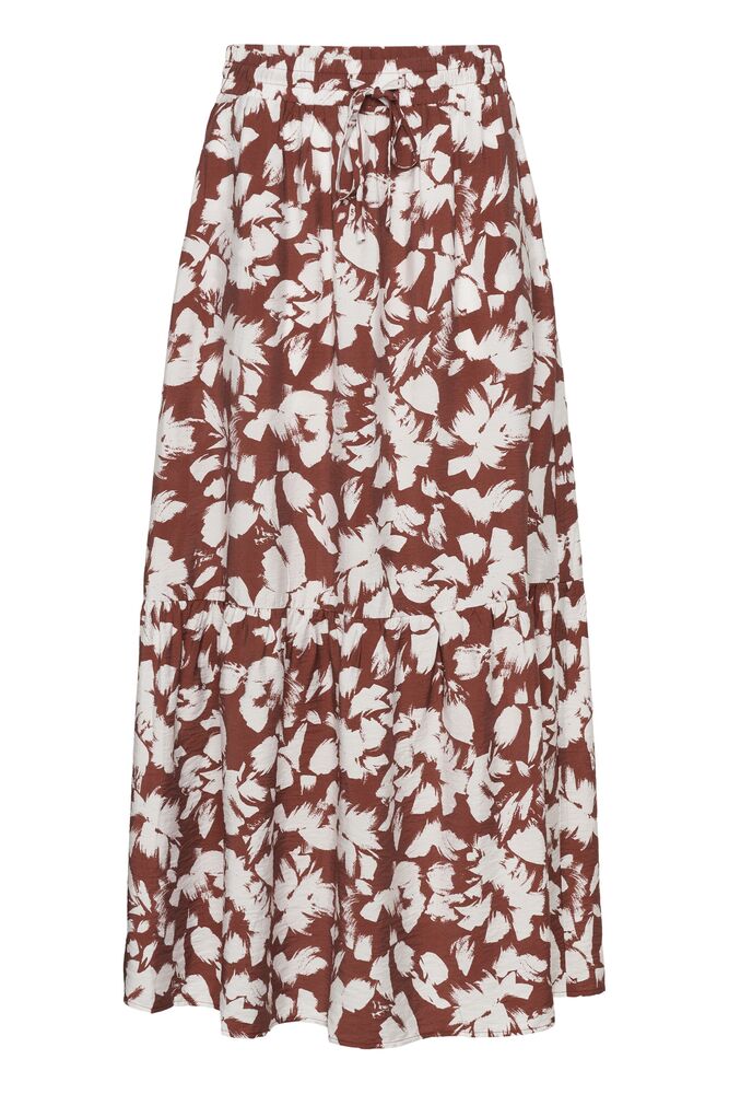 Kaffe rok roest bruin met offwhite print KAevie henna