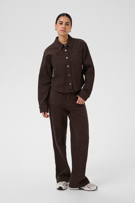 Kaffe donker bruin jeans jasje KAbrook shirt coffee bean