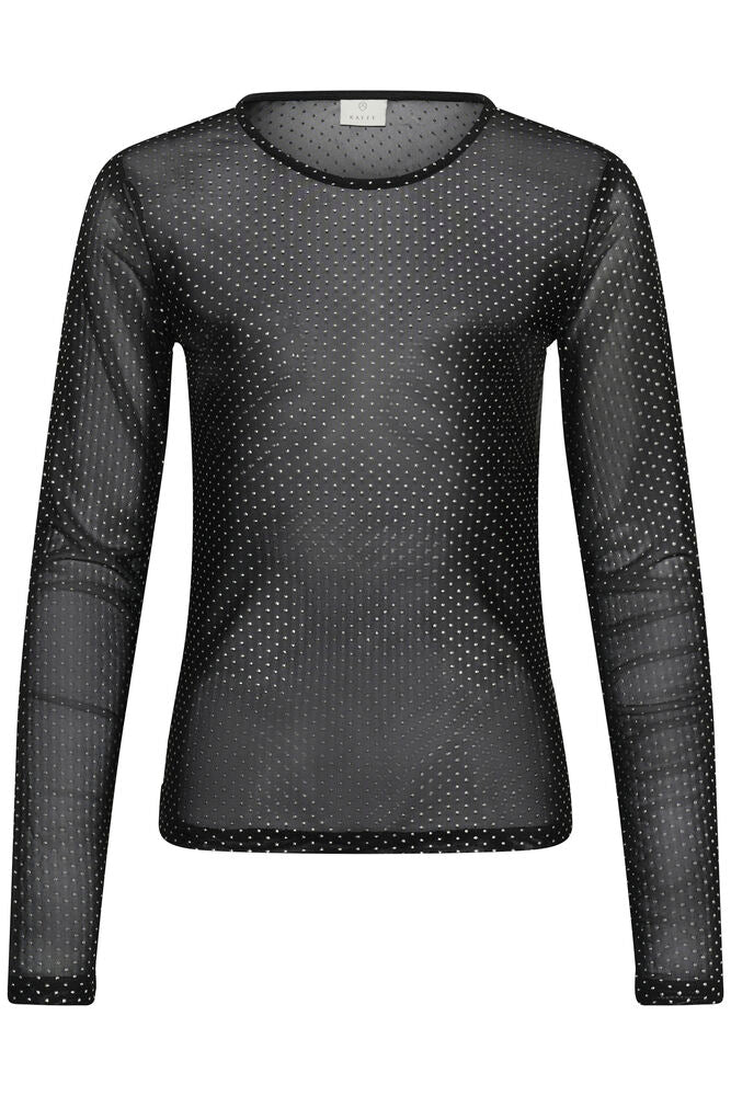Kaffe zwart doorschijnend met studs slimfit model KAmiranda black deep