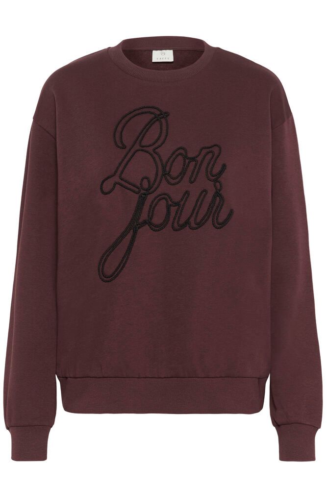 Kaffe Sweater bordeaux bruin Bonjour model KAberta sweatshirt fudge