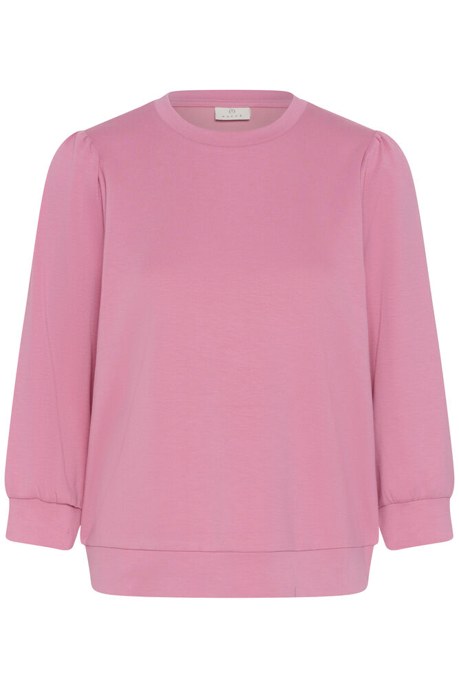Kaffe longsleeve sweater roze driekwart mouwen model KAannie sweatshirt wild rose