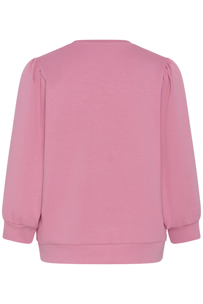 Kaffe longsleeve sweater roze driekwart mouwen model KAannie sweatshirt wild rose