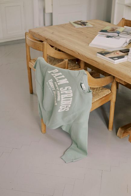 Kaffe sweater groen model KAsussi sweatshirt sea spray