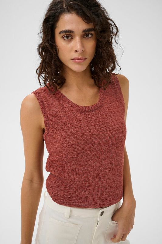 Kaffe top roest bruin model KAsilivia top henna