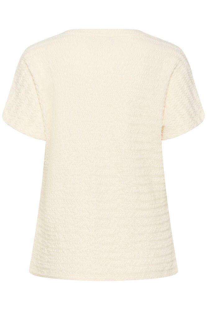 Kaffe shirt creme kleurig met structuur KAfelicity s/s Blouse chalk