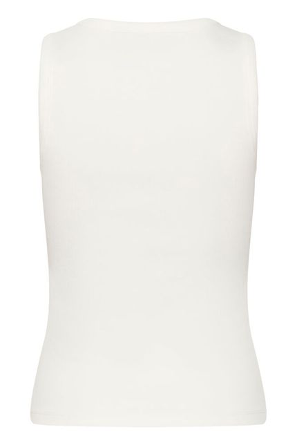 Kaffe top wit met strass detail model KAcarna rhinestone chalk