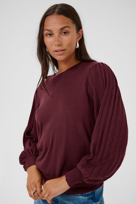Kaffe trui bordeaux rood model Kalone Knit pullover windsor wine 