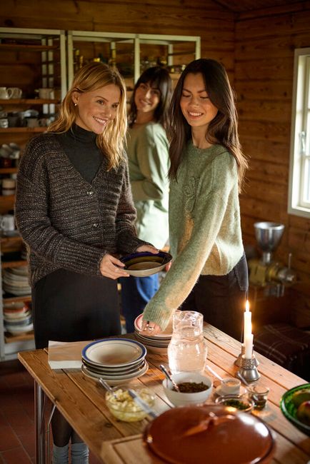 Kaffe trui groen KAmelania pullover sea spray melange