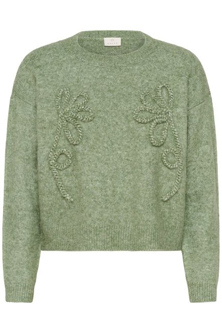 Kaffe trui groen KAmelania pullover sea spray melange