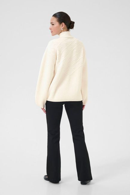 Kaffe trui offwhite model KAmaddie pullover chalk