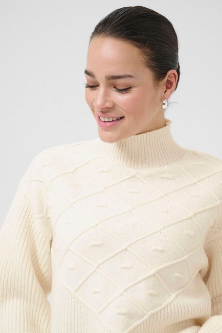 Kaffe trui offwhite model KAmaddie pullover chalk