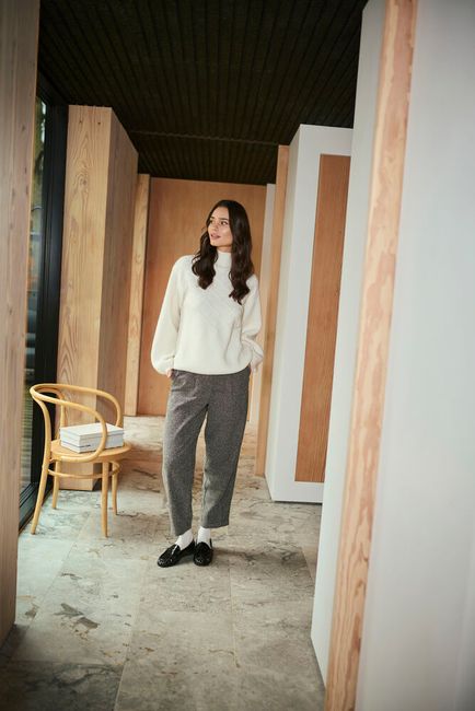 Kaffe trui offwhite model KAmaddie pullover chalk