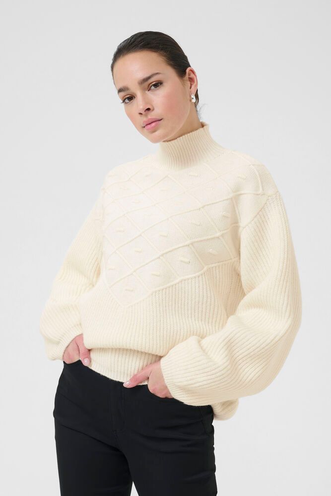 Kaffe trui offwhite model KAmaddie pullover chalk