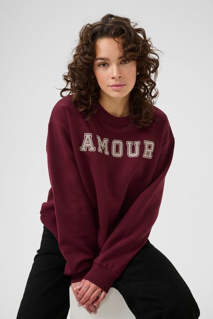 Kaffe sweatshirt bordeaux rood model KAelenora sweater windsor wine