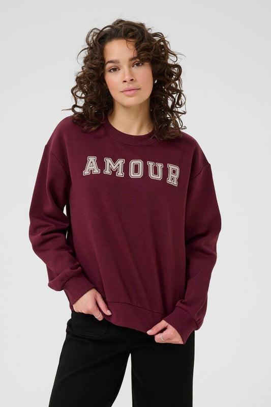 Kaffe sweatshirt bordeaux rood model KAelenora sweater windsor wine