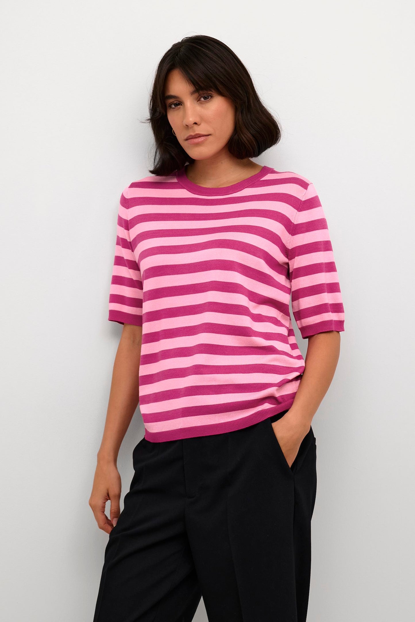 kaffe-trui-top-fuchsia-rosebloom-stripe-kalizza-pullover