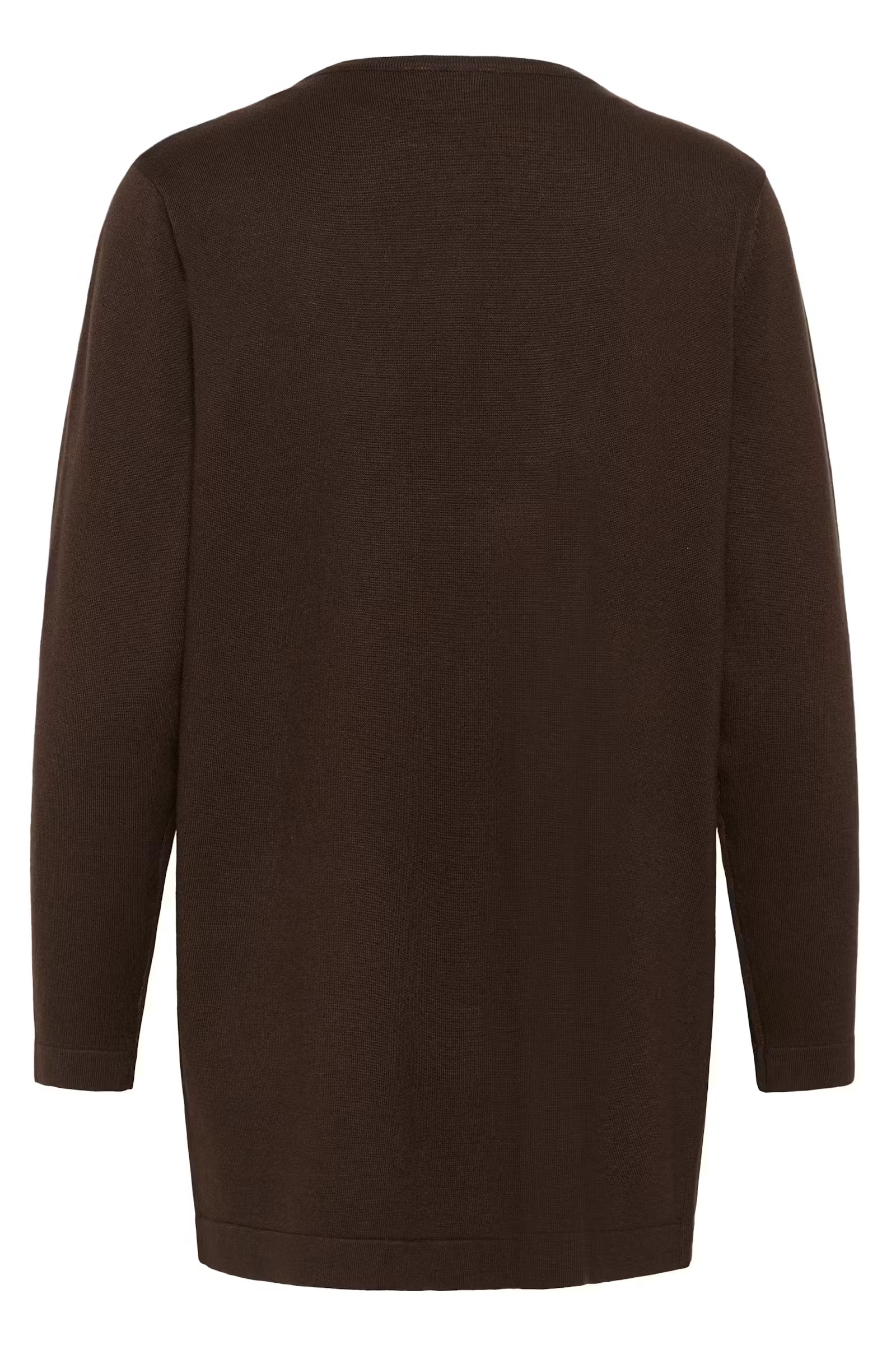 Kaffe vest donker bruin lang model KAlizza long cardigan coffee bean 
