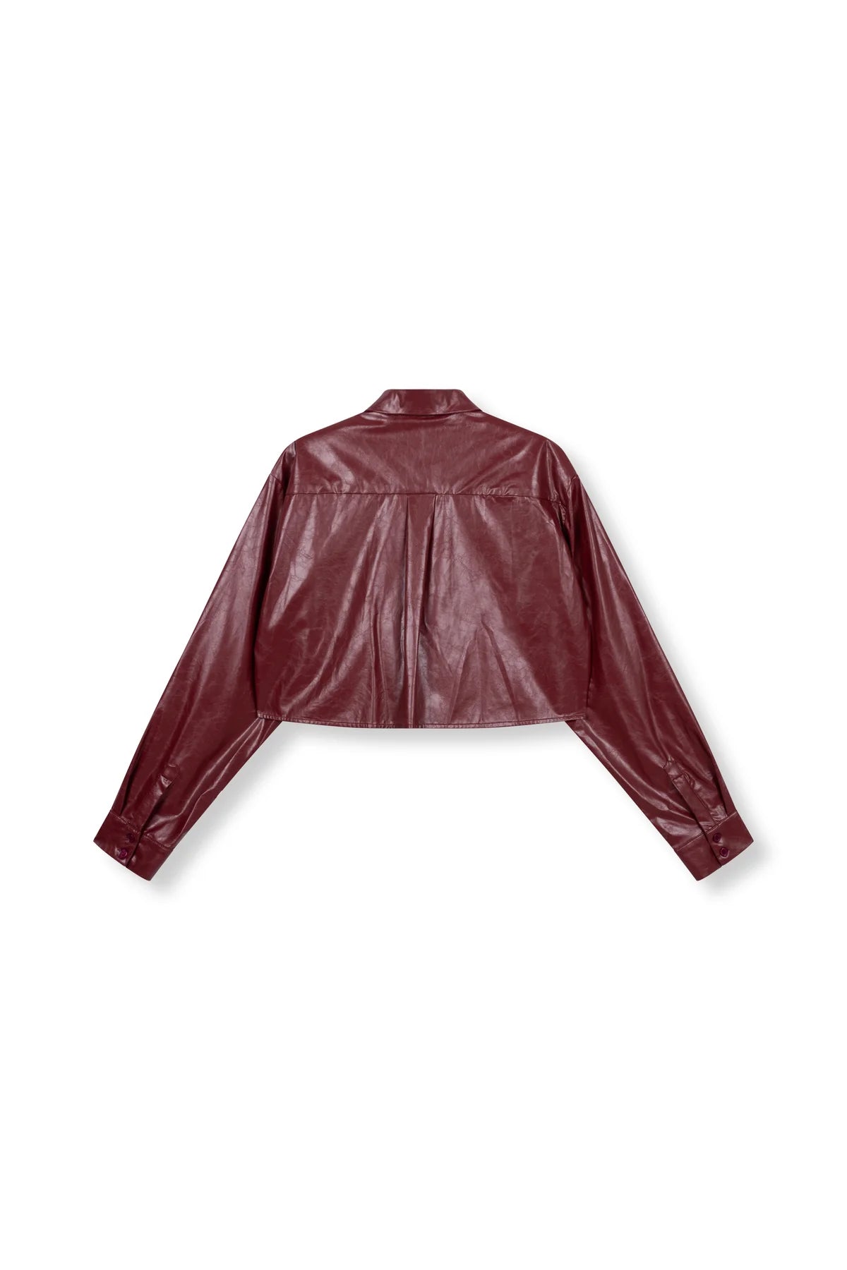 Refined Department blouse rood cropped leatherlook Lou Bordeaux