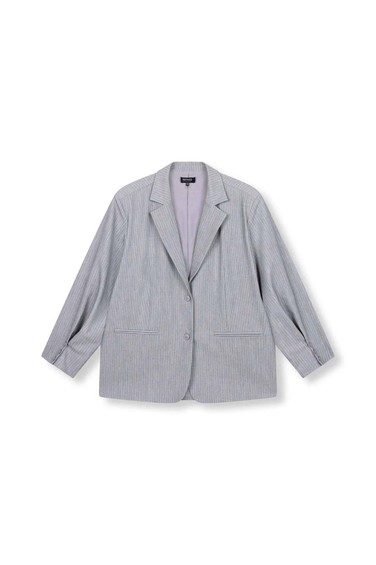Refined Department blazer licht grijs pinstripe oversized model Mikky light grey