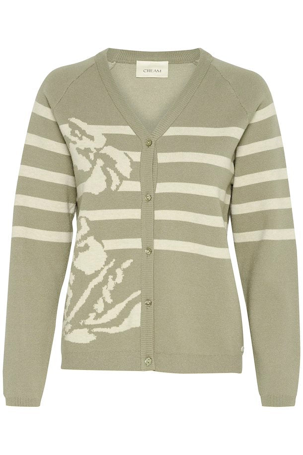 Cream vest groen met beige CRDela