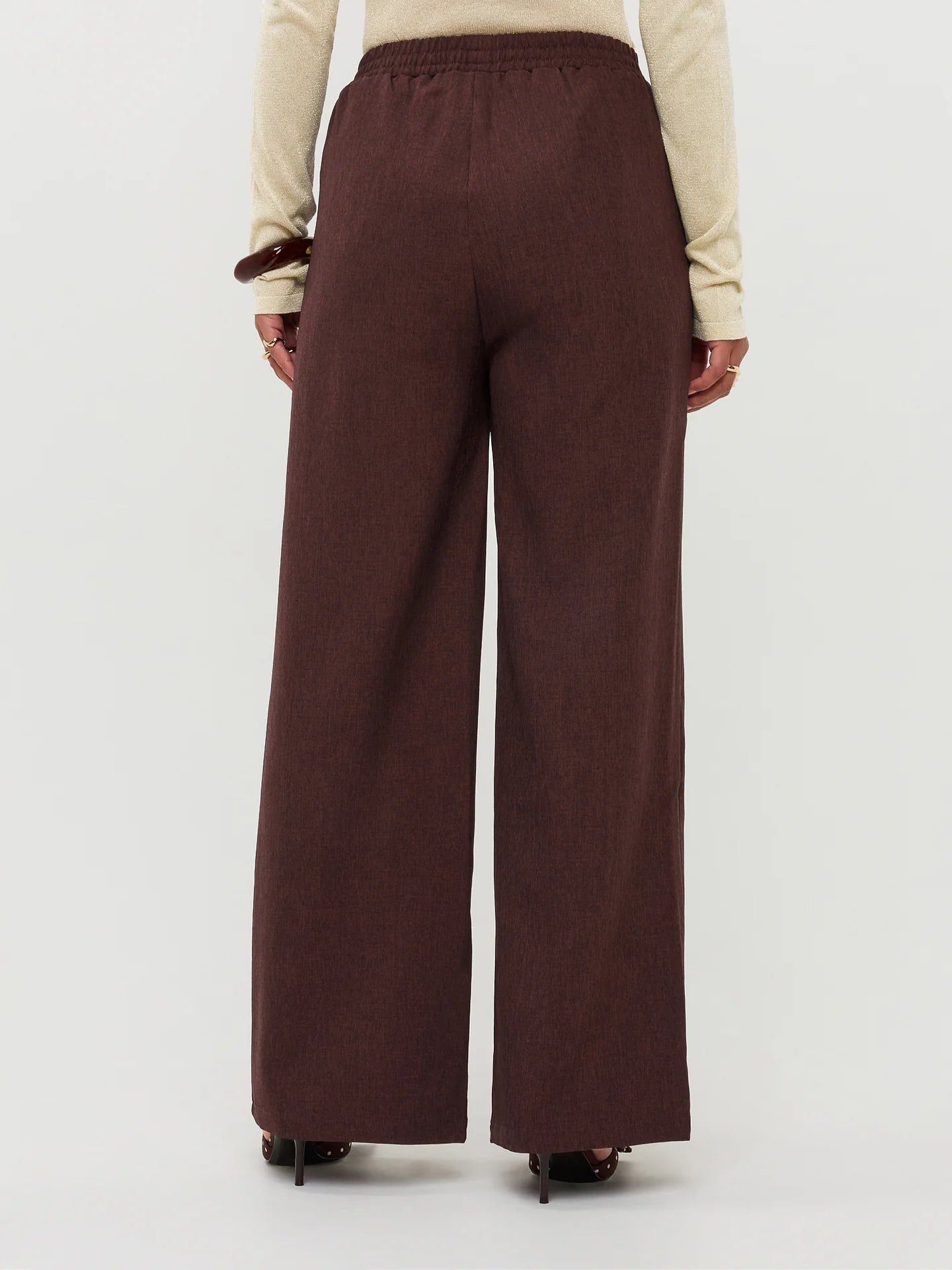 Ydence pantalon bruin wide leg model Pants Yade Brown