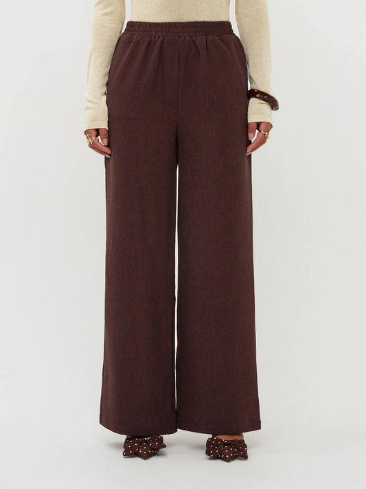 Ydence pantalon bruin wide leg model Pants Yade Brown