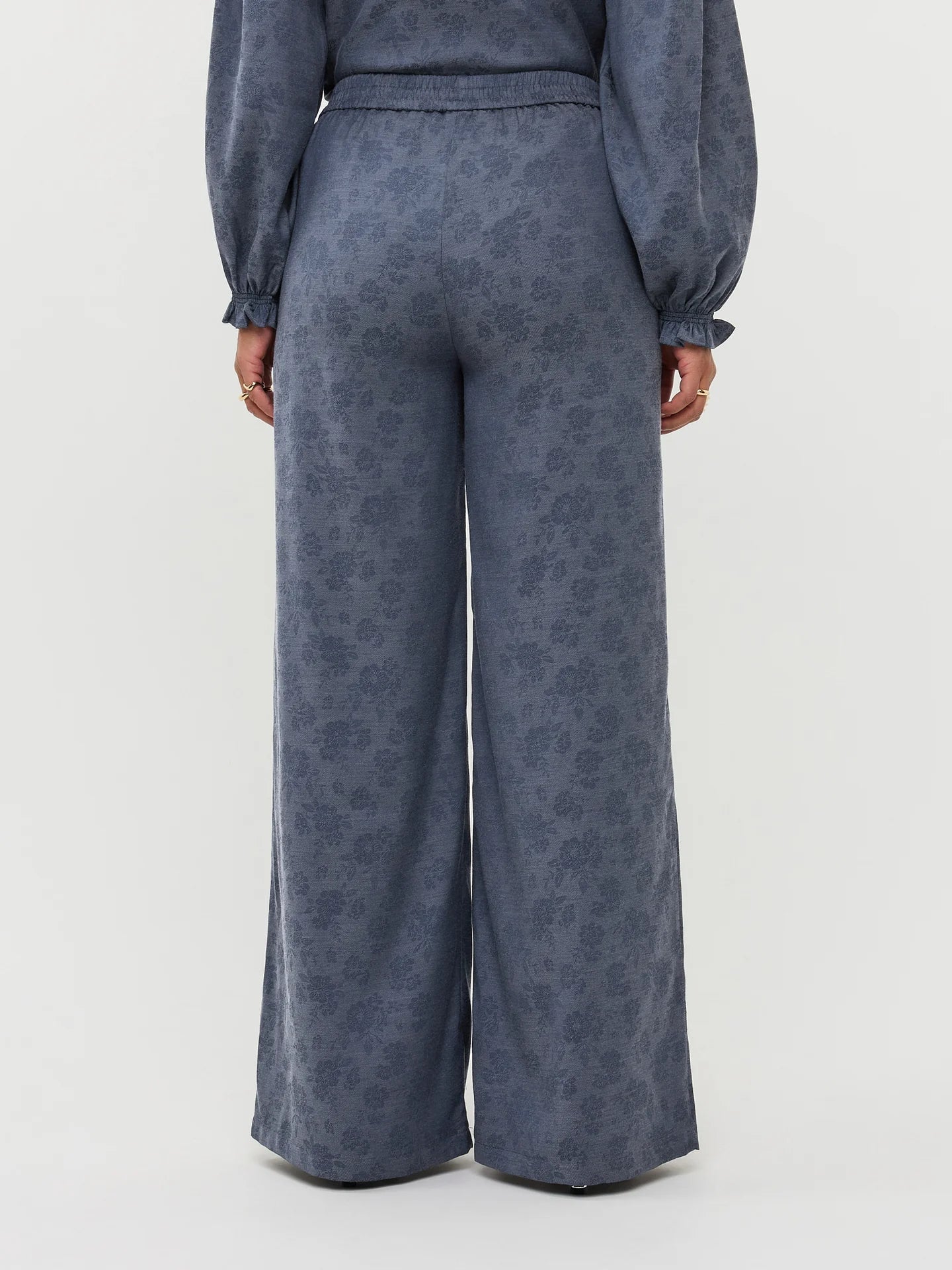 Ydence pantalon blauw met bloemen print model Pants Josca denim flower